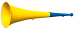 Vuvuzela, 2-teilig, blau-gelb