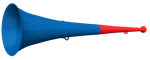 Vuvuzela, 2-teilig, rot-blau