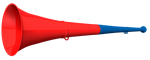 Vuvuzela, 2-teilig, blau-rot