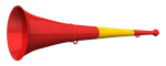 Vuvuzela, 3-teilig, rot-gelb-rot