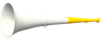 Vuvuzela, 2-teilig, wei-gelb