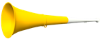 Vuvuzela, 2-teilig, gelb-wei