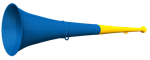 Vuvuzela, 2-teilig, gelb-blau