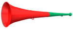 Vuvuzela, 2-teilig, grn-rot