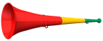 Vuvuzela, 2-teilig, gruen-gelb-rot
