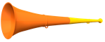 Vuvuzela, 2-teilig, gelb-orange
