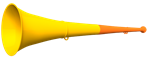 Vuvuzela, 2-teilig, orange-gelb