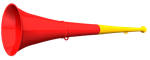 Vuvuzela, 2-teilig, gelb-rot