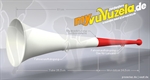 Vuvuzela, 2-teilig, weiß-rot
